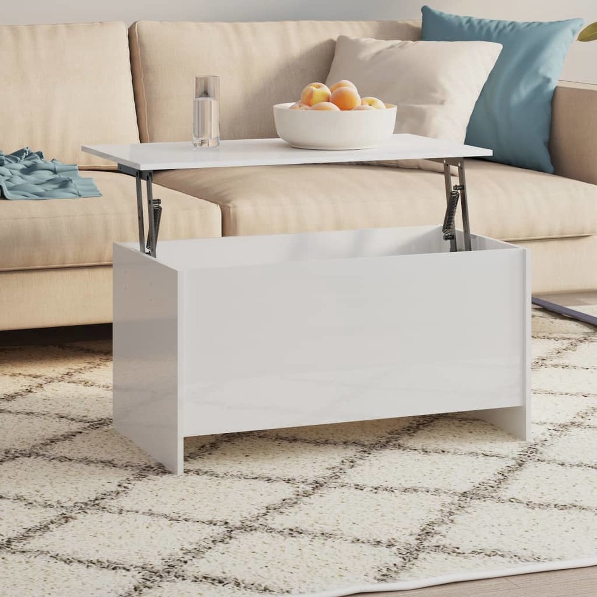 vidaXL - Rechthoekige Salontafel met plank - Oud hout - Bewerkt hout