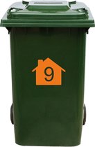 Autocollant Kliko / Autocollant poubelle - Numéro 9-22 x 17,5 - Oranje