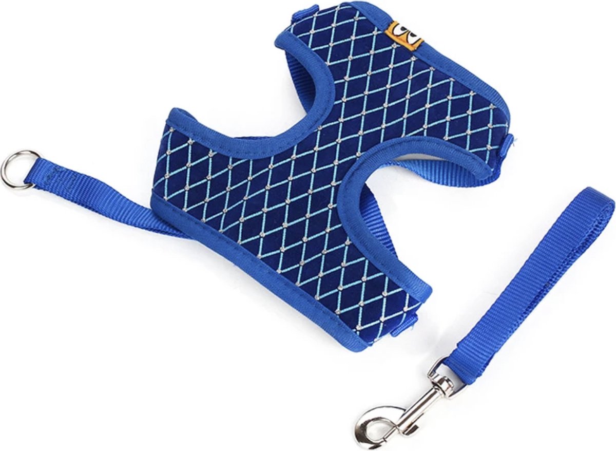 Bol.com Kattentuigje Met Looplijn - Kattenharnas - Kittentuigje - Kattenriem Met Looplijn - Kitten Tuigje Verstelbaar - Blauw - ... aanbieding