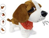 Interactieve Speelgoed Hond - basset hondje - Pluchen Knuffel - 7 verschillende kunstjes - Clap dog- 29CM (incl. batterijen)