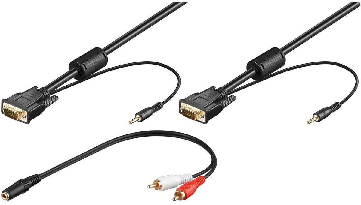 Delock - VGA Beeldscherm Kabel met Audio aansluitkabel - 2 m - Zwart