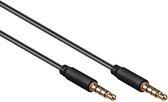 3,5mm Jack 4-polig audio slim kabel AWG28 / zwart - 1,5 meter