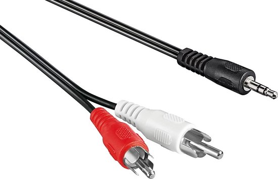 3,5mm Jack - Tulp stereo audio kabel - zwart - 10 meter