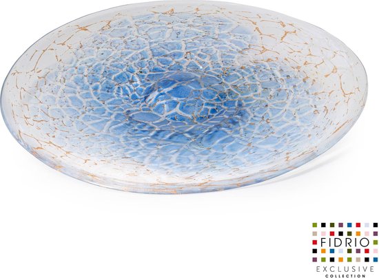 Design Schaal Plate Diam - Fidrio GOLDEN WIRE - glas, mondgeblazen - diameter 45 cm