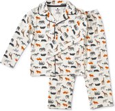 Little Label Pyjama Jongens Maat 98-104/4Y - beige, bruin, grijs, oranje - Safari - Pyjama Kind - Zachte BIO Katoen