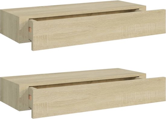 Wandschap met lade 60x23,5x10 cm MDF grijs kopen