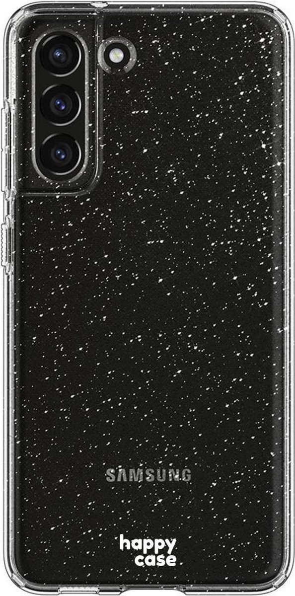HappyCase Hoesje Flexibel TPU Glitter Print Geschikt voor Samsung Galaxy S21 FE