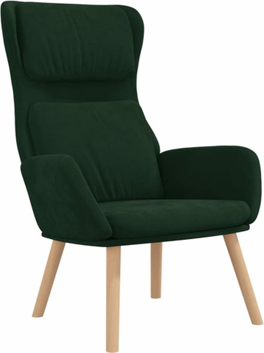 vidaXL Relaxstoel - fluweel - donkergoen donkergroen