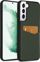 Accezz Hoesje Met Pasjeshouder Geschikt voor Samsung Galaxy S22 Plus - Accezz Premium Leather Card Slot Backcover - Groen