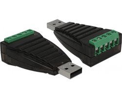 USB-A (m) naar 5-pins terminal block (v) seriële RS422/RS485 adapter / FTDI chip / ESD protectie / overspanningsbeveiliging