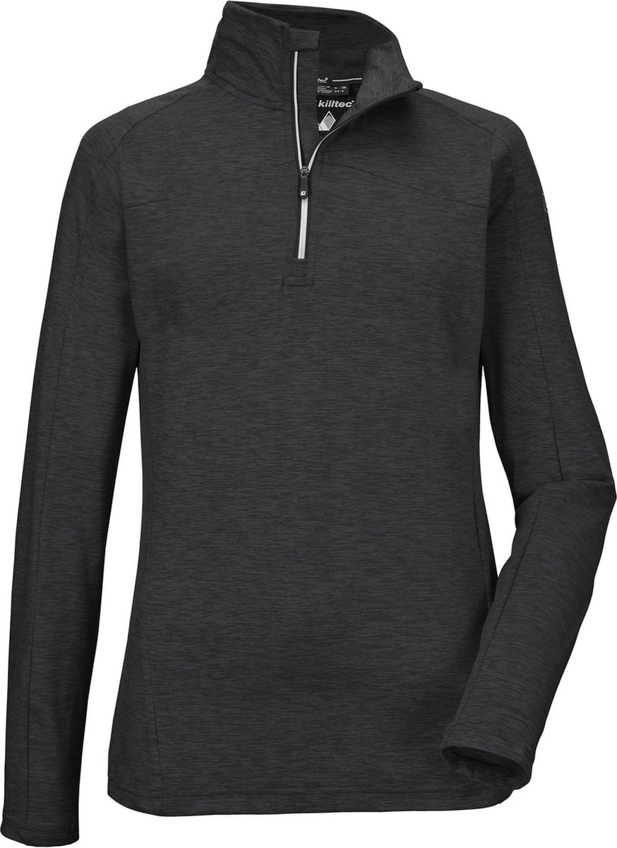Killtec dames skipully ski pulli dames 38601 gemeleerd korte rits Zwart