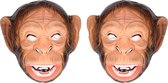 Set van 2x stuks plastic apen dieren verkleed masker voor volwassenen