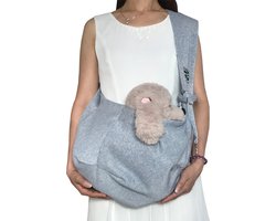 iBright Draagtas Hond - XL Buikdrager Verstelbaar met Gesp - Hondentas - Draagzak Honden - Grijs - Tot 10kg