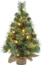 Black Box Trees - Warth kerstboom met burlap led groen 30L TIPS 57 werkt op batterijen - h60xd35cm - Kerstbomen