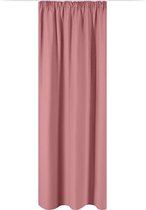 JEMIDI Kant-en-klaar blikdicht gordijn - Gordijn met plooiband 140 x 245 cm - Passend voor op gordijnen rail - Oudroze