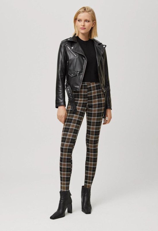 Leggings Mode fantaisie damier beige noir YM bol