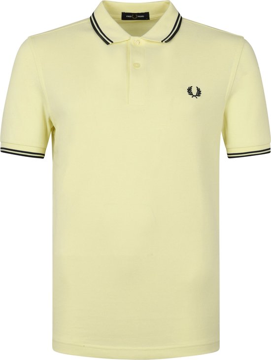 Fred Perry - Polo M3600 Tipped Geel - Slim-fit - Heren Poloshirt Maat XL