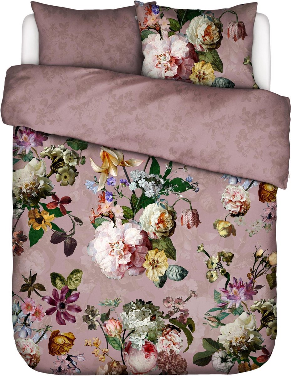 Essenza Fleur Dekbedovertrek Katoensatijn Woodrose - Tweepersoons – 200x200/220 cm