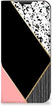 Bookcase Hoesje Geschikt voor Samsung Galaxy Xcover 6 Pro Smart Cover Black Pink Shapes