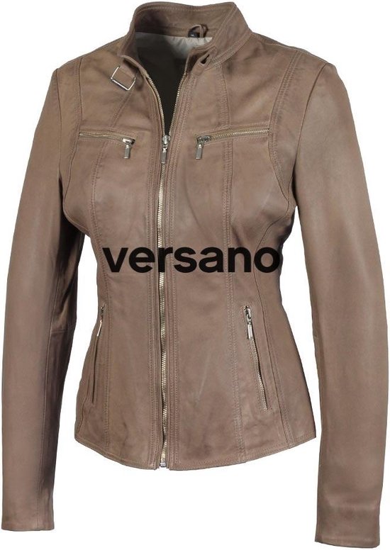 Foto: Versano tulsa leren dames bikerjack dames jas s camel