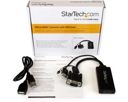 Startech - Audiokabel - VGA-naar-HDMI-adapter met USB-audio & -voeding draagbare VGA-naar-HDMI-converter