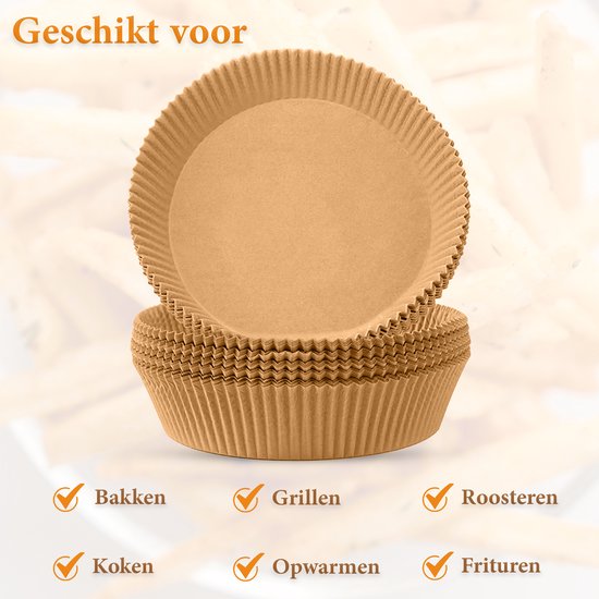 Luchtfriteuse Wegwerp Papieren Liner: 125 Stks 8 In Vierkante Niet-Stick Ongebleekt Perkamentpapier Liners voor Magnetron Stoomboot Airfryer Mand
