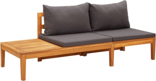 vidaXL Ensemble de jardin Bois d'acacia - 175x66x60 cm - kussen gris foncé - Ensemble de jardin
