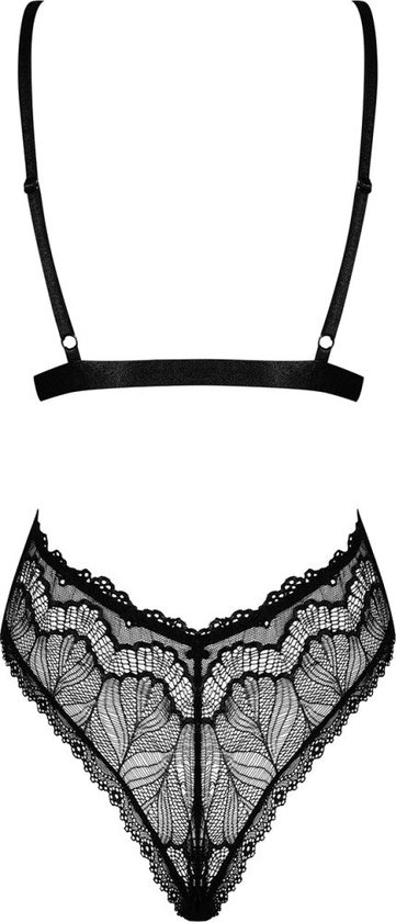 Body string en dentelle Isabellia - Zwart