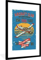 Fotolijst incl. Poster - Mancave - Vliegtuig - Vintage - Quotes - 60x90 cm - Posterlijst
