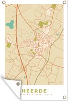 Tuinposter - Tuindoek - Tuinposters buiten - Plattegrond - Heerde - Kaart - Vintage - Stadskaart - 80x120 cm - Tuin