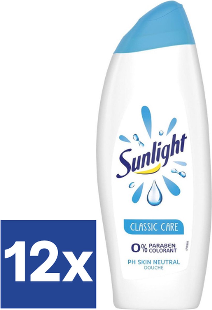 Sunlight Zeep - Douchegel - Classic Care - pH-Huidneutraal - Voordeelverpakking 12 x 500 ml