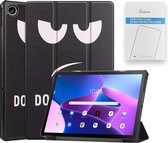 Tablet Hoes & Screenprotector geschikt voor Lenovo Tab M10 Plus (3e gen) tablet hoes en screenprotector - 2 in 1 cover - 10.6 inch - Tri-Fold Book Case - Don't Touch Me