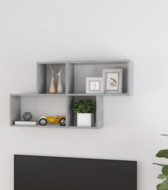 vidaXL Wandschap auto-vormig 82x15x51 cm spaanplaat wit