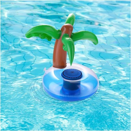 Drijvende Zwembad - Bekerhouder - Zwembadspeaker - Palmboom Eiland- Bluetooth - 21x21x25 cm — afbeelding 4