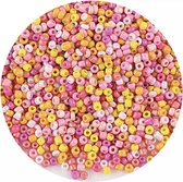 1000 kralen - geel roze mix - Rocailles - 2 mm - IXEN