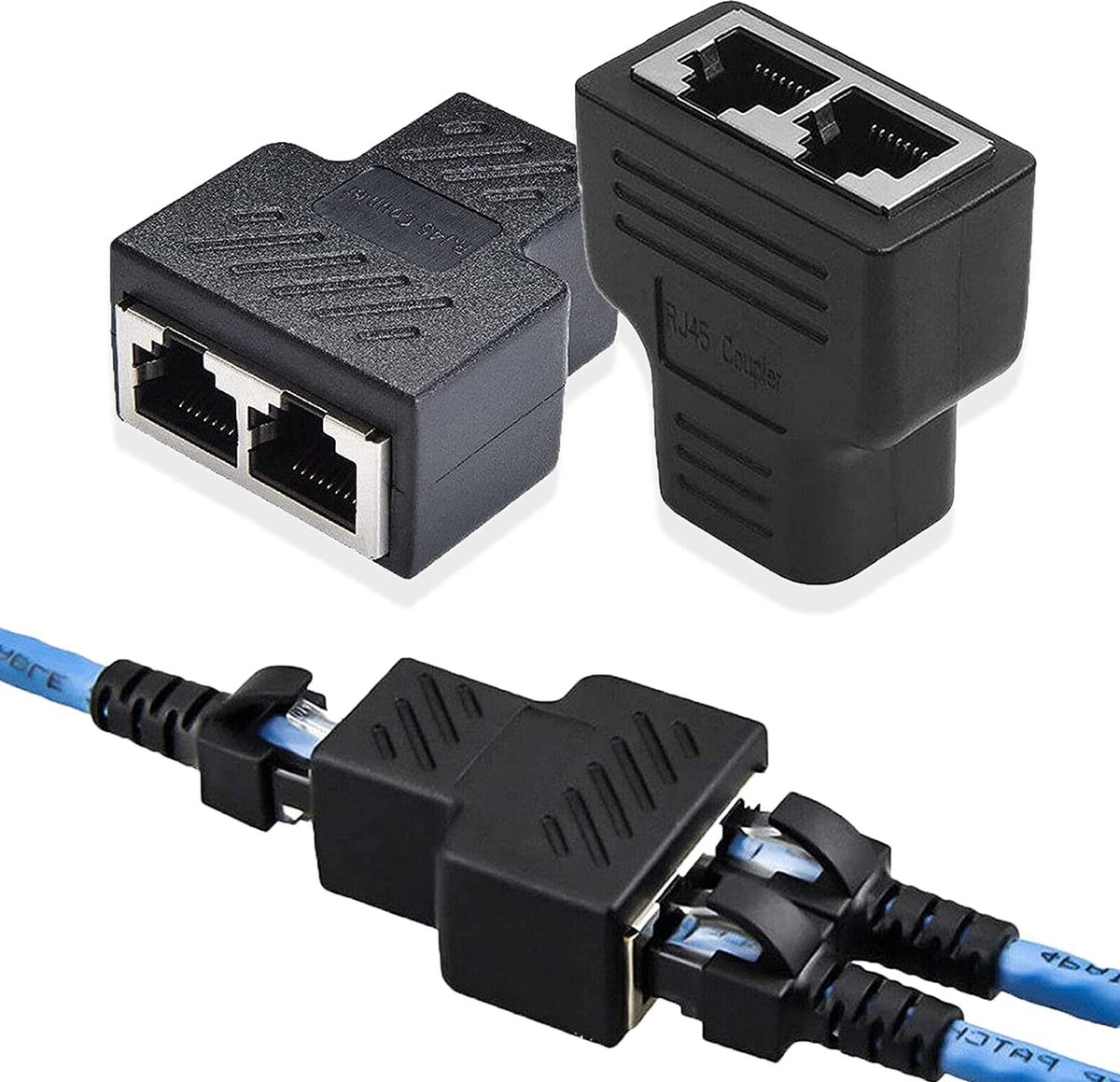 Câble adaptateur de séparateur réseau, 1 rj45 plug to 2 rj45 jack réseau y  câble séparateur pour Ethernet de catégorie 5e, Ethernet de catégorie 6. (1  Article)