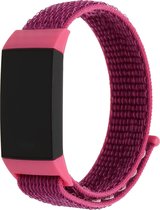 Bandje Voor Fitbit Charge 3 & 4 Nylon Band - Drakenfruit (Paars) - One Size - Horlogebandje, Armband