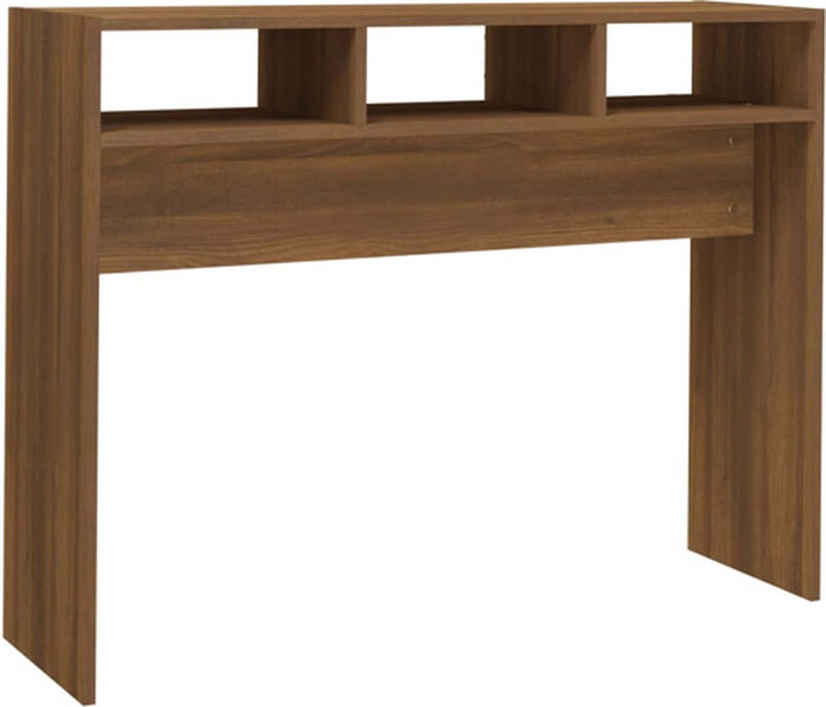 vidaXL Wandtafel - 105x30x80 - cm - bewerkt - hout - bruin - eikenkleur Bruin eikenkleur