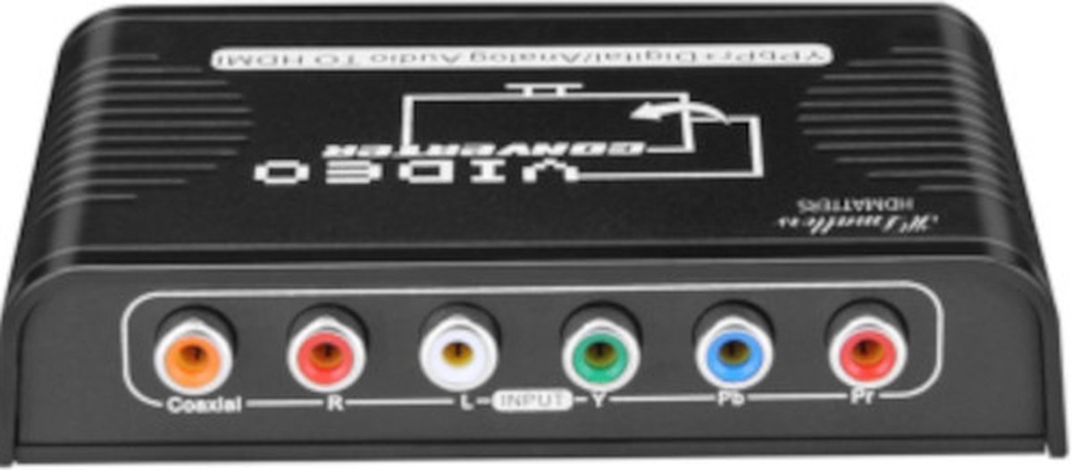 Video Converter RCA+Y/PB/PR Component naar HDMI Zwart bol