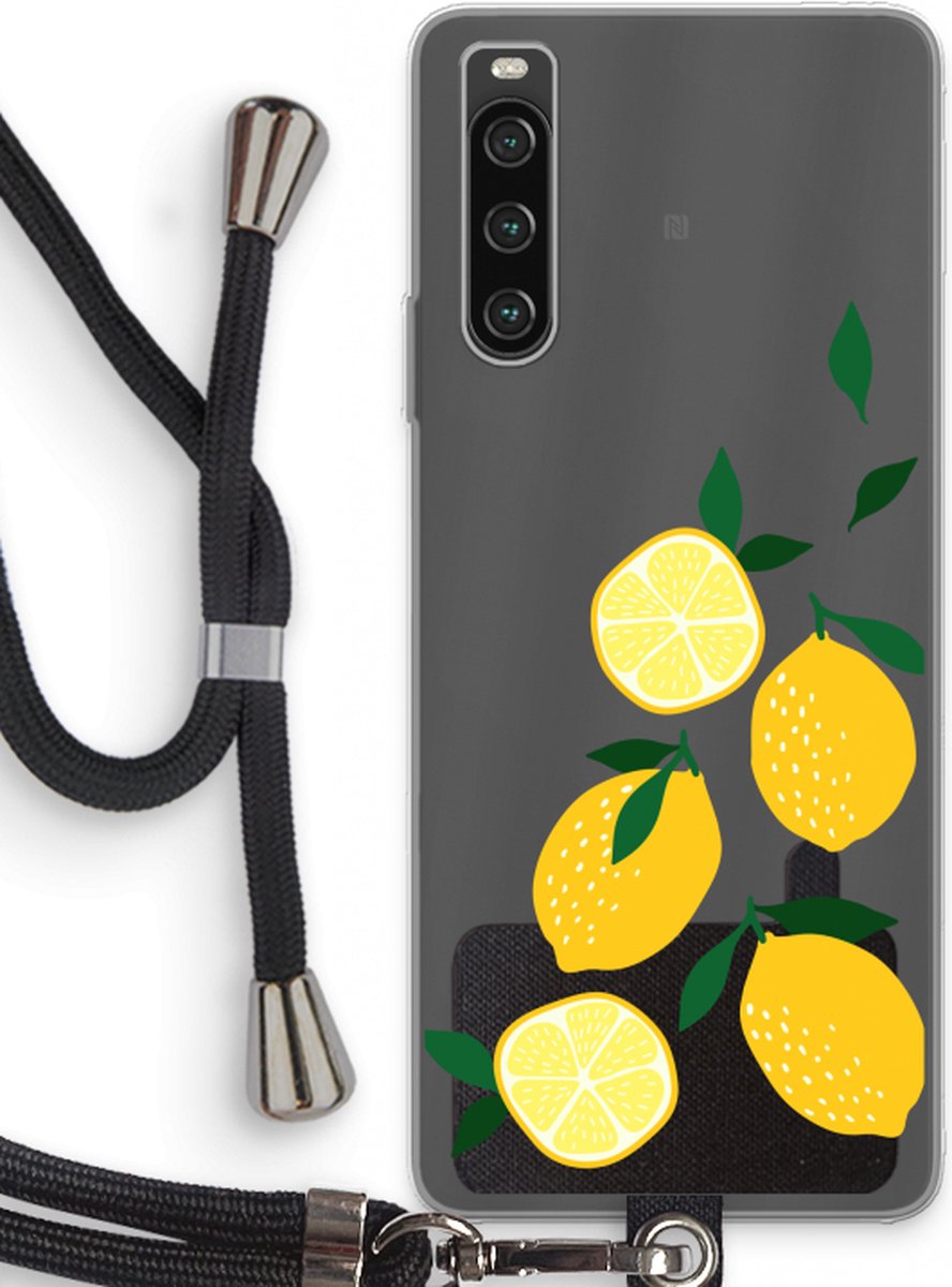 Case Company® - Sony Xperia 10 IV hoesje met Koord - You're my lemon - Telefoonhoesje met Zwart Koord - Bescherming aan alle Kanten en Over de Schermrand
