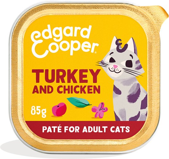 16x Edgard & Cooper Kattenvoer Adult Pate Kalkoen - Kip 85 gr