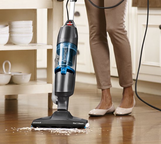 BISSELL Vac & Steam Stoomreiniger en Stofzuiger - 2 in 1 Vacuum Cleaner - Stoomklaar in 30 Seconden - Hygiënische Reiniging - Stoom Dweil - Vlekkenreiniger voor Harde Vloeren - 1977N
