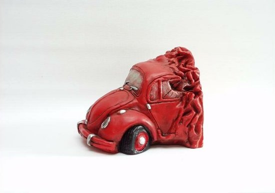 Sculptuur - 17 cm breed - Beeld miniatuur auto - mannencadeau - modelwagen - deurstopper