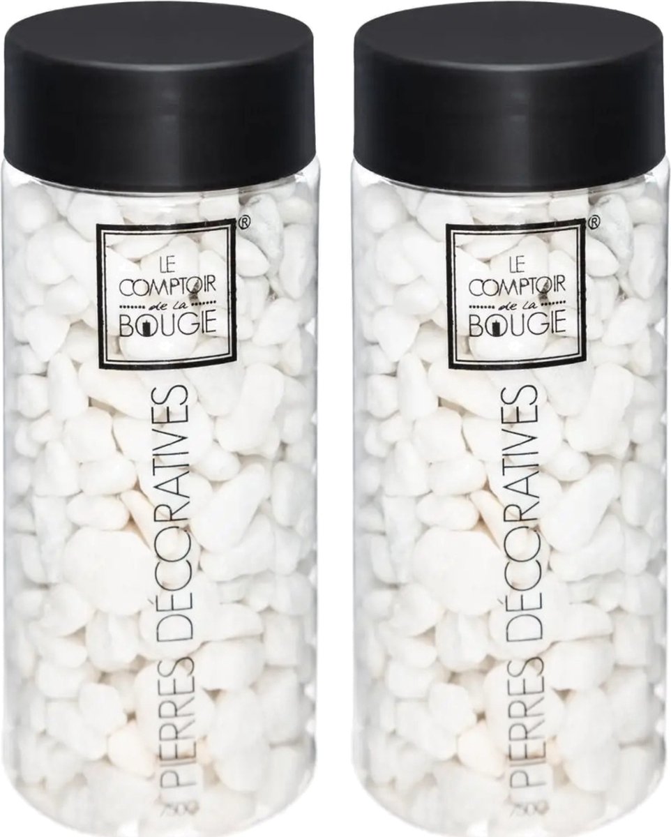 Kleine decoratie/hobby steentjes - 2x - wit - 750 gram - Aquarium en vazen vulling