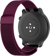 Strap-it Milanese strap 20mm - bracelet de montre smartwatch de luxe adapté pour Samsung Galaxy Watch 42mm / Active / Active2 - 40 & 44mm/ Galaxy Watch 3 41mm - Garmin Vivoactive 3 / Venu - SQ - Amazfit GTS / Bip - Violet