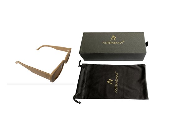 ASTRADAVI Zonnebril - Unisex Sunglasses UV400 - Lichtbruine Honingkleur Frame & Bruin Lenzen van Astra — afbeelding 4