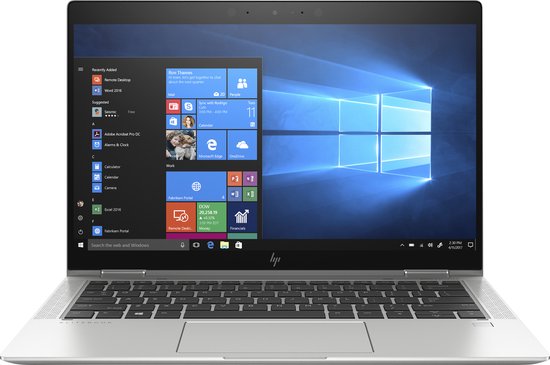 HP EliteBook x360 1030 G4 Intel® Core™ i5 i5-8265U Hybride (2-in-1) 33,8 cm (13.3") Touchscreen Full HD 8 GB LPDDR3-SDRAM 256 GB SSD Wi-Fi 6 (802.11ax) Windows 10 Pro Zilver - HP - Hoofdafbeelding