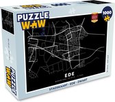 Puzzel Stadskaart - Ede - Zwart - Legpuzzel - Puzzel 1000 stukjes volwassenen - Plattegrond