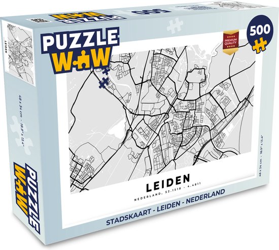 Puzzle Plan de la ville - Leiden - Pays- Nederland - Puzzle - Puzzle 500  pièces - Carte | bol.com