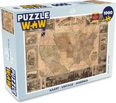 Puzzle Carte - Vintage - Amérique - Puzzle - Puzzle 1000 pièces adultes